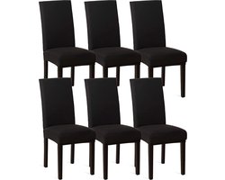 Stoelhoezen - Eetkamerstoel Hoes - 6 Stuks - Zwart - Bescherm stijlvol je stoelen
