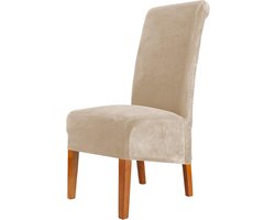 Stoelhoezen eetkamerstoelen, Fluwelen Stretch Stoelhoezen - XL Wasbare Verwijderbare Eetstoelhoezen - , Hoge Rugstoelen, Thuis, Restaurant en Hotel Decor - Luxe Kameel kleur Stoelhoezen voor een Stijlvolle Uitstraling 4 Stuks