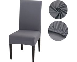 Stoelhoezen Eetkamerstoelen Stretch - 2 Stuks - Grijs - Kasey Products