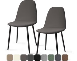 Stoelhoezen in Scandinavische stijl, set van 2, geschikt voor alle eetkamerstoelen, wasbaar, elastische stof, perfect voor de woonkamer, keuken en hotelinrichting- grijs