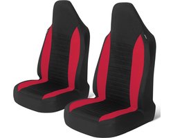 Stoelhoezen Set - Autostoel Beschermers - Auto Interieur - Universele Pasvorm - Voorstoelen - Rood
