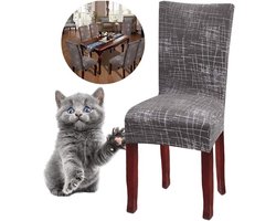 Stoelhoezen Set - Beschermhoezen Banketstoel - Meubels Vernieuwen - Elastische Pasvorm - 6 Stuks - Bruin Grijs