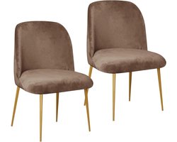 Stoelhoezen Set - Eetkamer stoel - Stoelen Vernieuwen - Luxe Zachte Stof - 6 Stuks - Bruin