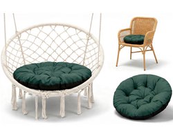 Stoelkussen Rond 60 cm – Zitkussen voor Tuinstoel Rotan & Schommelstoel – zachte ronde zitting waterafstotend voor Terras Balkon Tuin Binnen en Buiten Groente Schaduw B