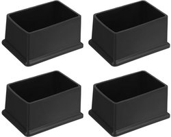 Stoelpootbeschermers (4-pack) — Vierkante stoelpootdoppen — Tafelpootbeschermers — Meubel- & vloerbeschermers — Meubelvoetjes — Krukpootbeschermers — Rechthoekig — Geschikt voor diverse meubelpoten, tafels en vloeren — XS (3 x 2,6 cm)