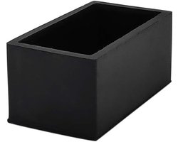 Stoelpoten Beschermers - Rubberen Hoekige Vloerbescherming voor Meubels - 4 Stuks 20x40mm Zwart