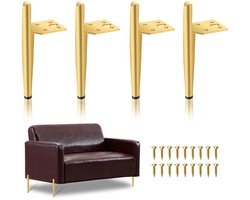 Stoelpoten Meubelpoten Keuken voetstuk Base ondersteuning metalen ijzeren tafelpoten ladenkast 15CM Goud