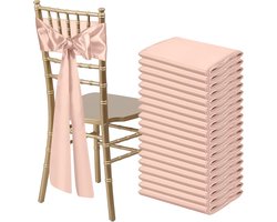 Stoelsjerpen 108 x 7 cm - Saliegroen satijn - Universeel voor bruiloften en evenementen - 50 stuks - ServiceTopper