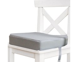 Stoelverhoger - Grijs - Voor Kinderen - Zitverhoger - Afneembare en Wasbare hoes - Stoelkussen - Draagbare Stoelverhoger