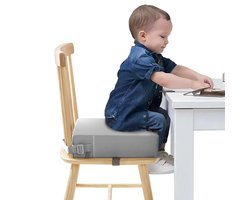 Stoelverhoger – Leer – 8cm hoog – Verhoogkussen - Stoelverhoger voor kinderen - Stoelverhoger voor eetkamerstoel - Stoelverhoger eettafel - Zitverhoger - peuter