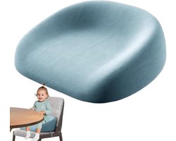 Stoelverhoger voor Eetkamerstoel - Met riempjes en antislip onderkant - Peuterstoelverhoger - Antislip - Kinderzitjekussen - Zitverhoger Peuter Eettafel - Zitverhoger - Booster Seat - Stoelverhoger eettafel - Afneembare - Zitkussen Tafel - Blauw