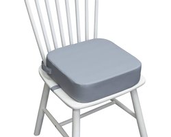 Stoelverhoger - Zitverhoger - Stoelverhoger eettafel - Lichtgrijs - 34*34*9cm - Stof en Spons - Wasbaar - Demonteerbaar - Antislip stoelverhoging - Voor eetkamerstoel, eetkamer - Draagbare Stoelverhoger - Kinderstoelkussen