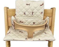 Stoelverkleiner geruit tijger - kussenset tijger - stoelverkleiner voor stokke tripp trapp - kinderstoel verkleiner - stoel kussen