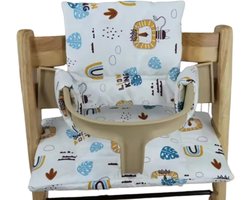 Stoelverkleiner leeuw - kussenset leeuw - stoelverkleiner geschikt voor stokke tripp trapp - kinderstoel verkleiner - stoel kussen