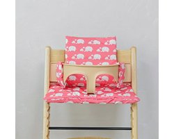 Stoelverkleiner olifanten roze - kussenset olifant - stoelverkleiner voor stokke tripp trapp - kinderstoel verkleiner - stoel kussen