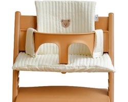 Stoelverkleiner ribbel beer - kussenset beer - stoelverkleiner voor stokke tripp trapp - kinderstoel verkleiner - stoel kussen