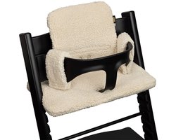 Stoelverkleiner TrippTrapp - Geschikt voor Stokke Tripp Trapp Kussenset - Kinderstoel Verkleiner - Perfecte Pasvorm - Teddy Katoen en Extra Dik - Teddy Ecru