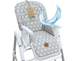 Stoelverkleiner voor kinderstoel Baby Stoelkussen Stoel - Kinderzitkussen voor Ikea Peg Perego Kinderstoel Stoelhoes voor kinderstoel Babystoel en kinderstoelen Oeko-Tex Sterren En Grijs