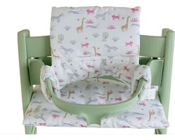 Stoelverkleiner wilde dieren - kussenset dieren - stoelverkleiner ook voor stokke tripp trapp - kinderstoel verkleiner - stoel kussen
