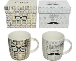 Stoere mok, man, vader, cadeau beker, porselein in cadeaudoos