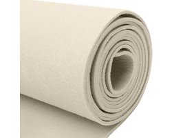 Stof 30 x 250 cm, viltstof per meter 3 mm (crèmebeige, 30 x 250 cm)