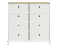 Stof 5-laden kast Opbergkast, lade kast, 30x80x81,5 cm, grijs, met 8 ruime lades, stevige metalen frame, modern minimalistisch design, geschikt voor het opbergen van kleding en kleine voorwerpen, geschikt voor kledingkasten of woonkamer