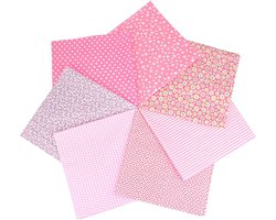 Stof, 50 x 50 cm, patchwork, stofpakket om te naaien, stofresten om te knutselen, katoenen stof, verschillende designs voor doe-het-zelf handwerk, quilten, poppenkleding