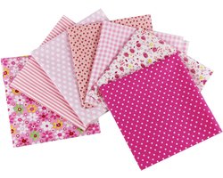 Stof Bundel Vierkanten 50 x 50 cm Verschillende Patronen, puur Katoen Doek Bundels voor Naaien Quilten Patchwork DIY Ambachten (Roze)