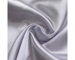 Stof, effen stoffen om te naaien, kledingstof decoratiestof per meter, satijnstof om te knutselen, bekledingsstof voor kleding, gordijnen, tafelkleden, decoratie, zilver