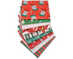 Stof Kerst - pakket 9 lapjes - 20 x 25 cm - home deco - quilt - patchwork - Kerstmis