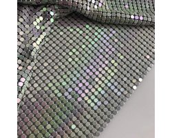 Stof kettingpost sieraden maken metalen gaasstof (zilver, 150 x 45 cm)
