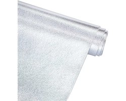 Stof, lamsvacht synthetisch kunstleer voor handtas, haarstrikken, knutselen, 32 x 135 cm, zilver