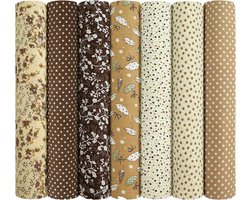 Stof, naaien, 7 stuks, 50 x 50 cm, stoffen per meter, katoen, textiel, patchwork, op maat gesneden, voor scrapbooking, kunst en handwerk, handgemaakt, van naaistof (rood)