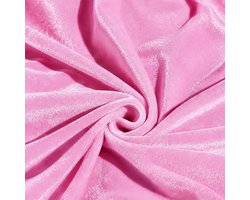 Stof per meter, 2 m x 155 cm, stoffen om te naaien, bekledingsstof, meubelstof, fluweel, decoratieve stof voor gordijnen, gordijnen, tafelkleed, bankhoes (roze)