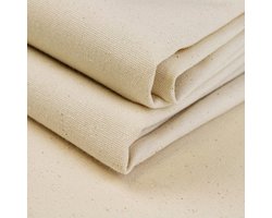 Stof per meter, natuurlijke 100% katoen, ongebleekte knutselstof, 150 cm 60 inch breed, middelgewicht 155 g/m², ideaal voor naaien, quilten, canvas om te schilderen, draagtassen - 1