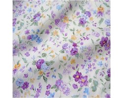 Stof per meter stoffen om te naaien, bedrukte stofpakketten, puur katoenen doek met hartpatroon, vintage bloemen, patchwork voor kleding, doe-het-zelf naaien, quilten, paars-bloem