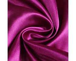 Stof per meter van polyester 150 x 200 cm, satijnen stof magenta glanzende en zijdeachtige voering als modestof, decoratieve stof, gordijnstof, gordijnstof, bruiloftsstof, tafelkleedstof