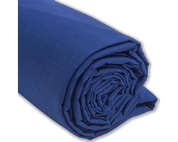 Stof popeline blauw - 200 cm x 150 cm - Made in Italy - per meter om te naaien, kleding, voering, woonaccessoires, patchwork, effen stof om te naaien