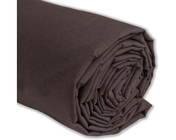 Stof popeline bruin - 200 cm x 150 cm - Made in Italy - per meter om te naaien, kleding, voeringen, woonaccessoires, patchwork, effen stof om te naaien