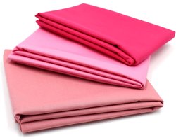 Stof Set Uni 100% katoen 1,5 m Materiaal naar keuze (roze tinten, set van 3)