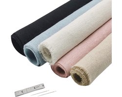 Stof Stoff voor borduren Handarbeiten Katoen en linnen stof voor DIY Craft Vijf kleuren 48x48cm 5 stuks (heldere kleur)