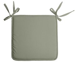 Stof Textile Home stoelkussens - groen - 38 x 38 x 3 cm - voor binnen - touwtjes sluiting - zitkussens plat - vierkant