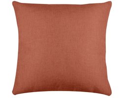 Stof Textile sierkussen Bea - terracotta - 50 x 50 cm - bank kussens - zitkussens - binnen/buiten - polyester