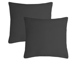 Stof Textile sierkussen Nelson - 2x - donkergrijs - 60 x 60 cm - bank kussens - zitkussens - binnen/buiten - polyester