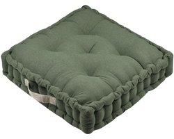 Stof Textile Vloerkussen Rilax - groen - katoen - 60 x 60 x 10 cm - vierkant - Extra dik - palletkussen