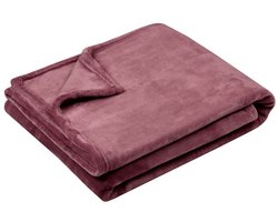 Stof Textiles Plaid/bankdeken Maribelle - aubergine - 130 x 160 cm - polyester fleece - 1 persoons