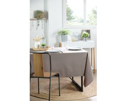 Stof Textiles Tafelkleed Nelson - 145 x 200 cm - taupe - Eettafel tafellakens - polyester stof - tafel dekken