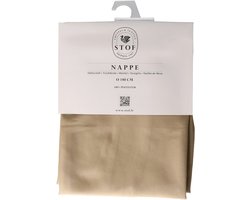 Stof Textiles Tafelkleed rond - D180 cm - beige - Eettafel tafellakens - polyester stof - tafel dekken - nette afwerking