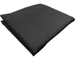 Stof Textiles Tafelkleed rond - D180 cm - donkergrijs - Eettafel tafellakens - polyester stof - tafel dekken - nette afwerking