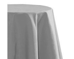 Stof Textiles Tafelkleed rond - D180 cm - grijs - Eettafel tafellakens - polyester stof - tafel dekken - nette afwerking